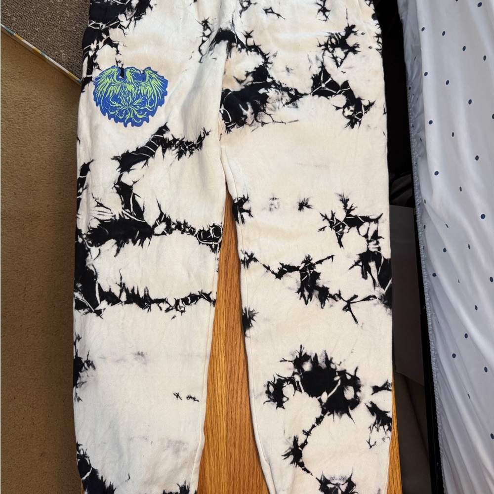 A Day To Remember Black and White Tie-Dye Sweatpants